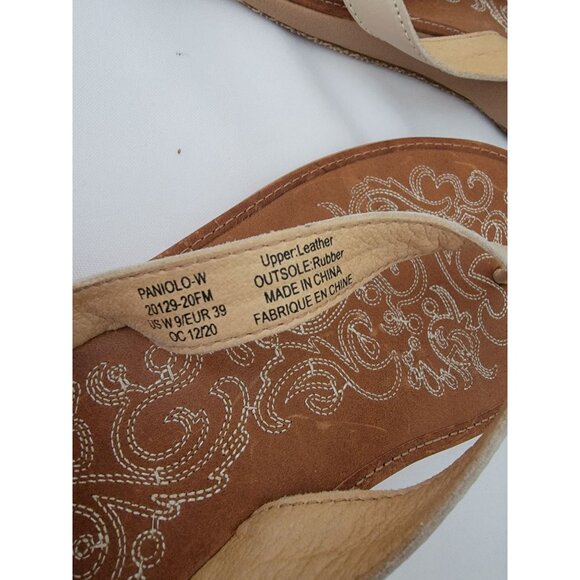 OluKai Paniolo Embroidered Premium Leather Thong Flip Flop Sandals Women’s Sz 9 - Picture 8 of 9
